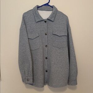 Women's Quilted Gray Shirt Jacket